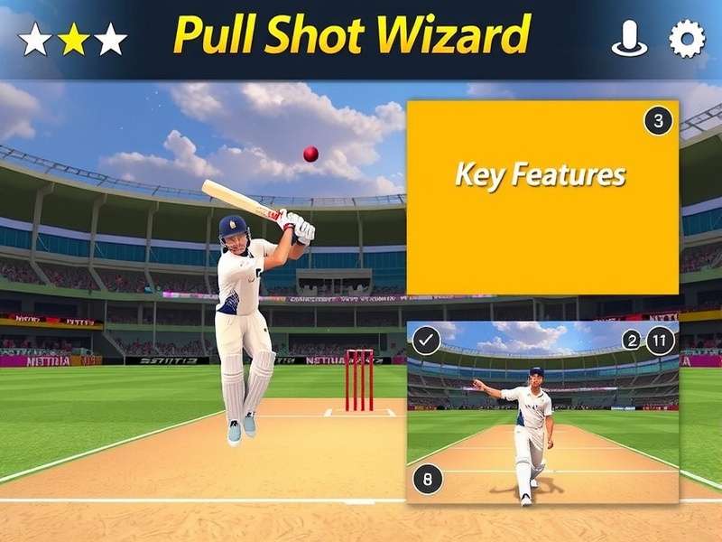 Pull Shot Wizard Game Screenshot showcasing realistic cricket gameplay with Indian stadium backdrop